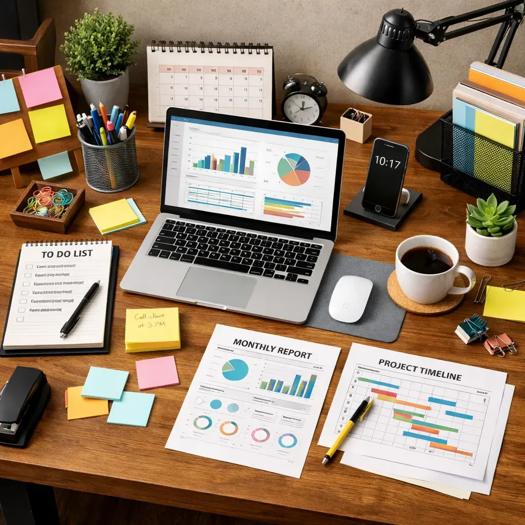 Creative administrative workspace layout