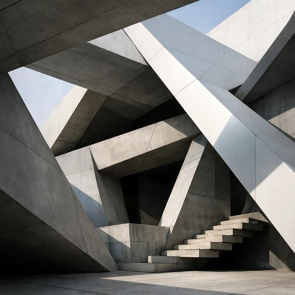 Abstract architectural geometric shape representing structure