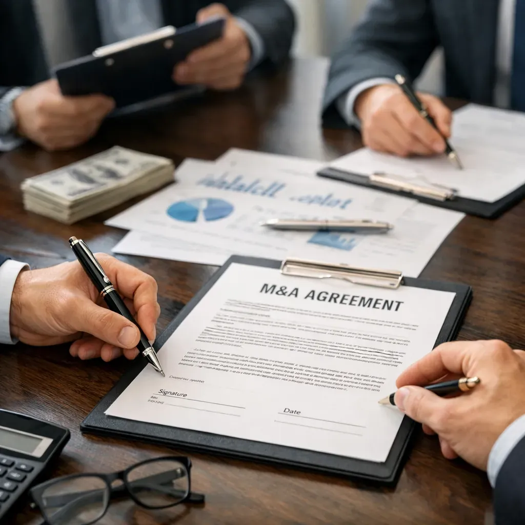 Financial documents and calculator