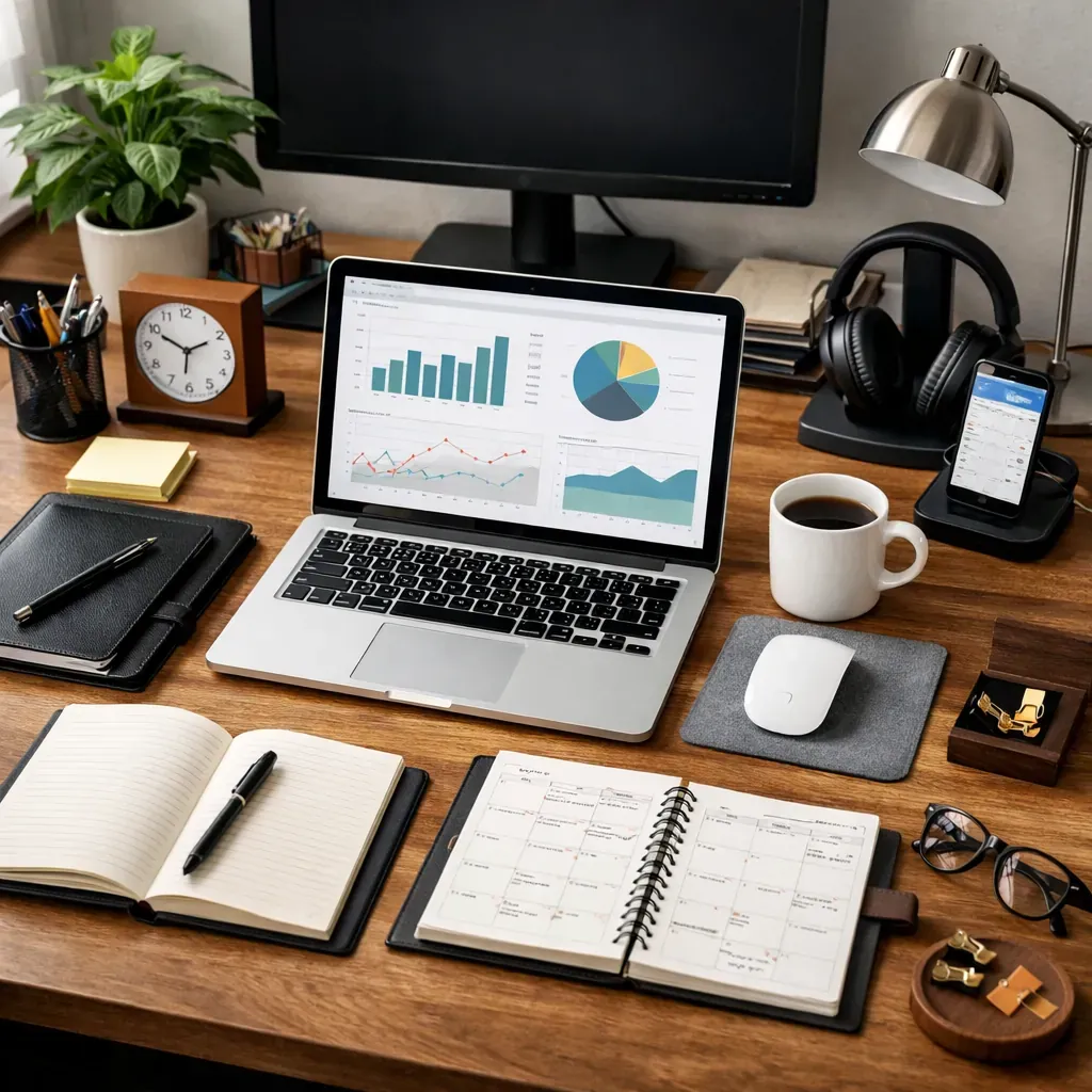 Organized desk environment