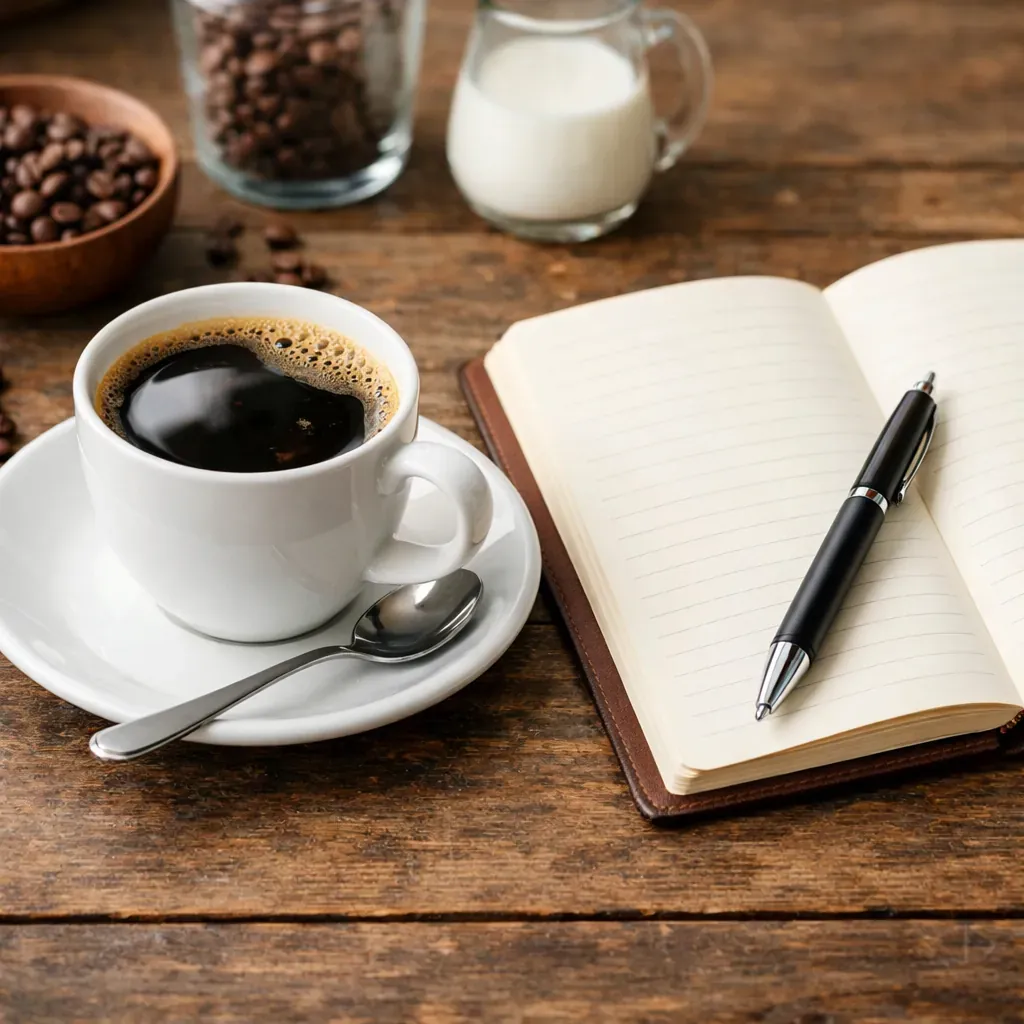 Coffee and notebook
