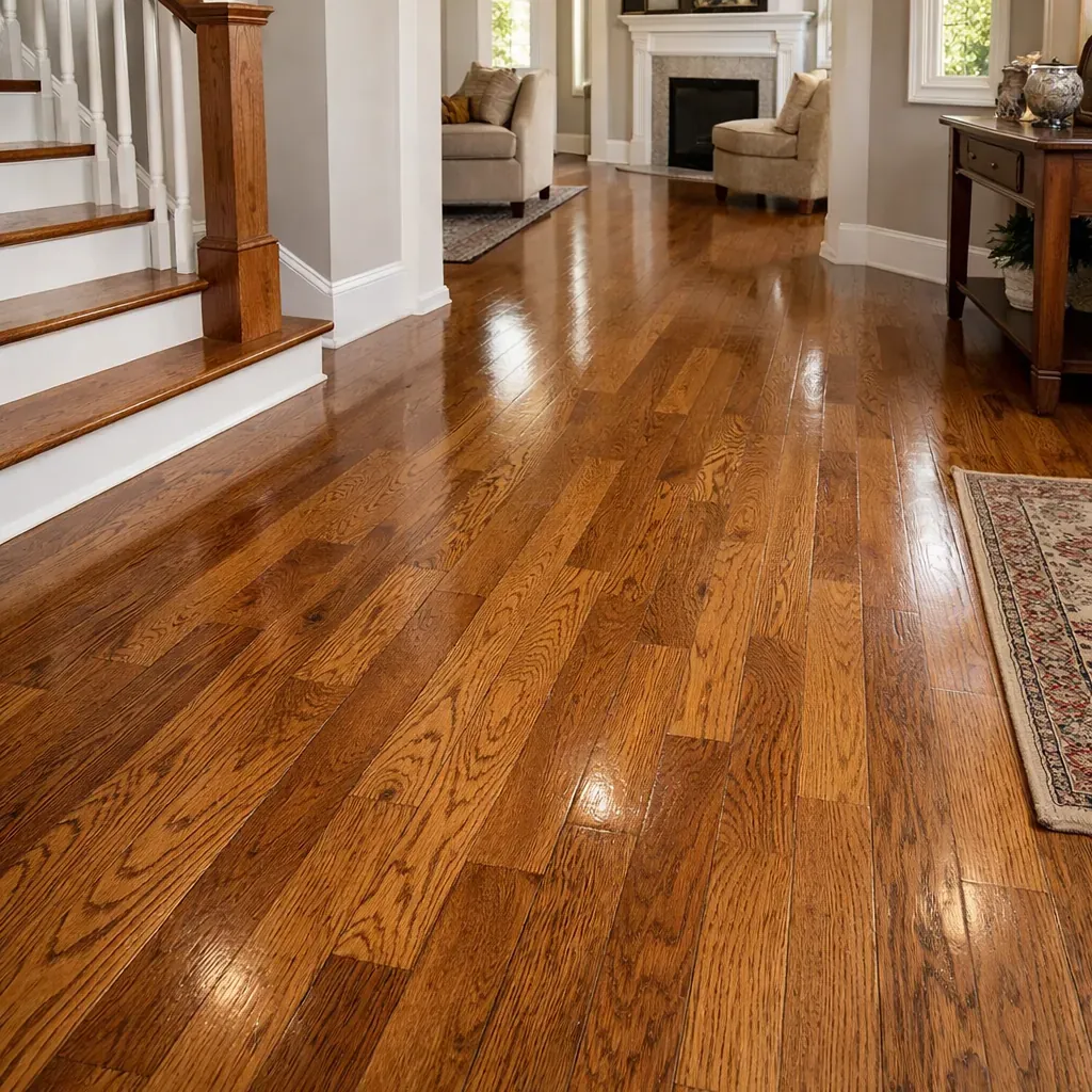 Beautifully restored hardwood floor in a home
