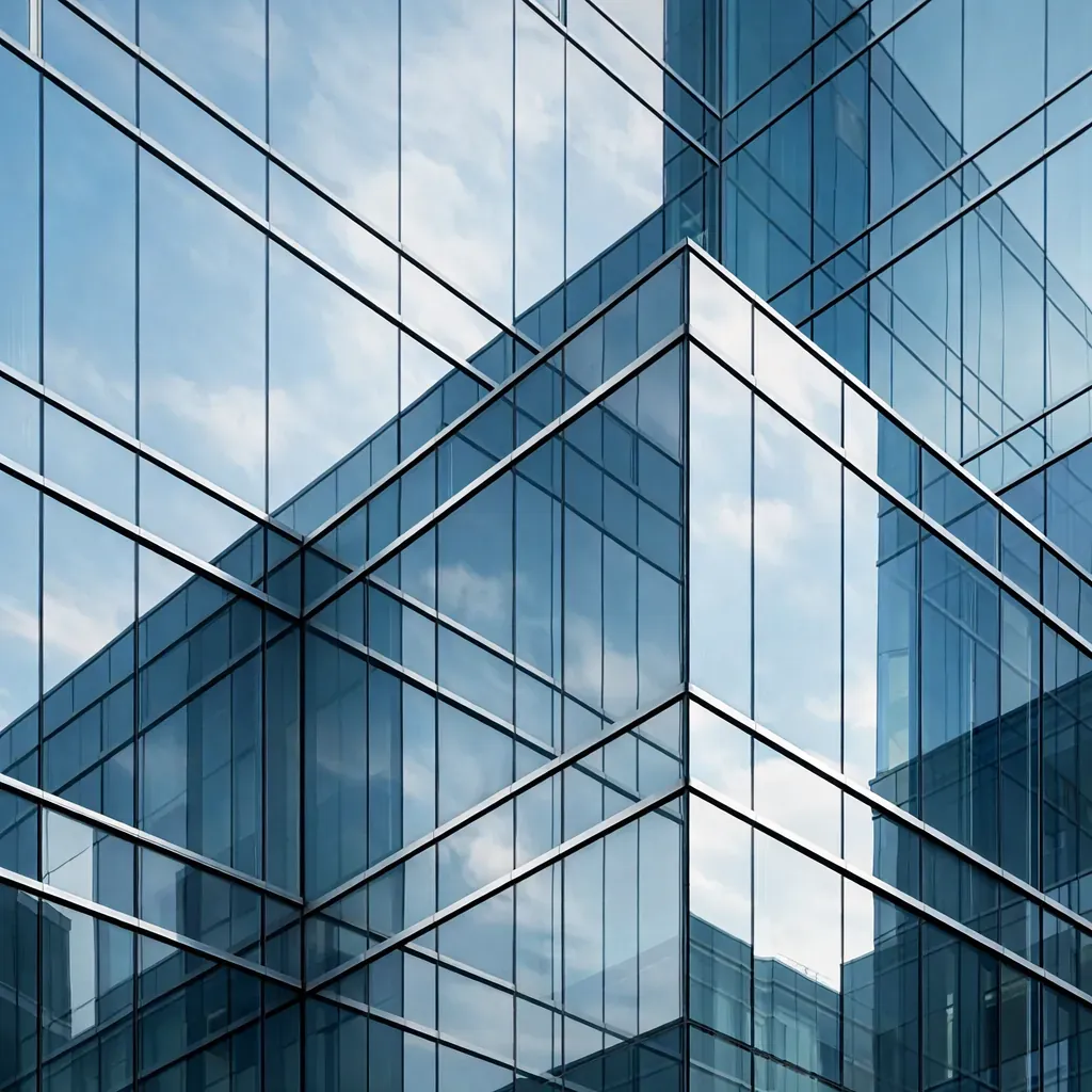 Abstract clean glass facade of a building