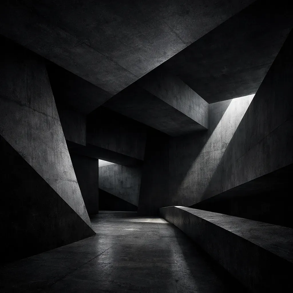 Abstract architectural dark space