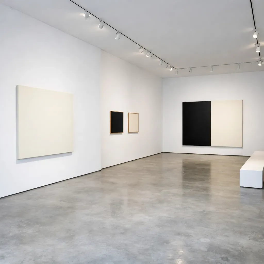 Minimalist art gallery space