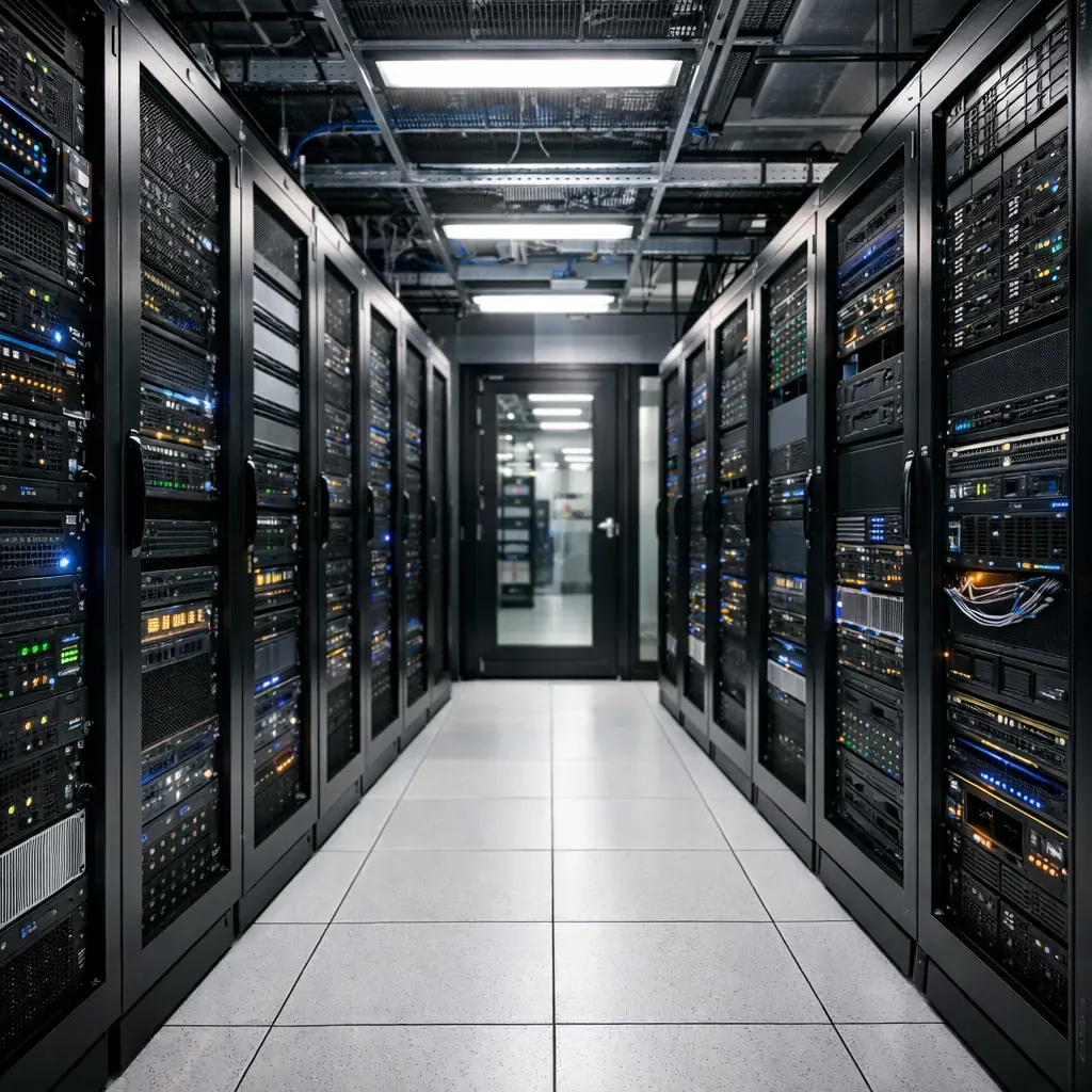Technology server room representing tech firm