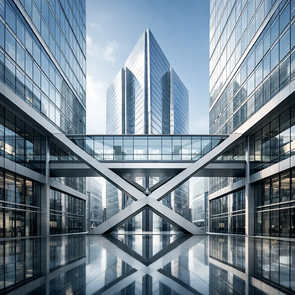 Modern corporate architecture representing structural clarity