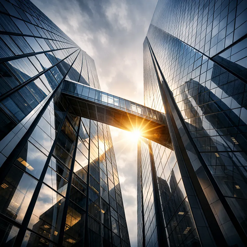 Abstract corporate skyscraper representing executive turnaround