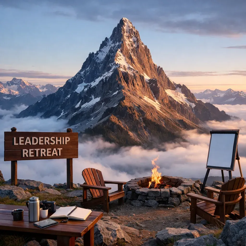 Mountain peak representing a leadership retreat