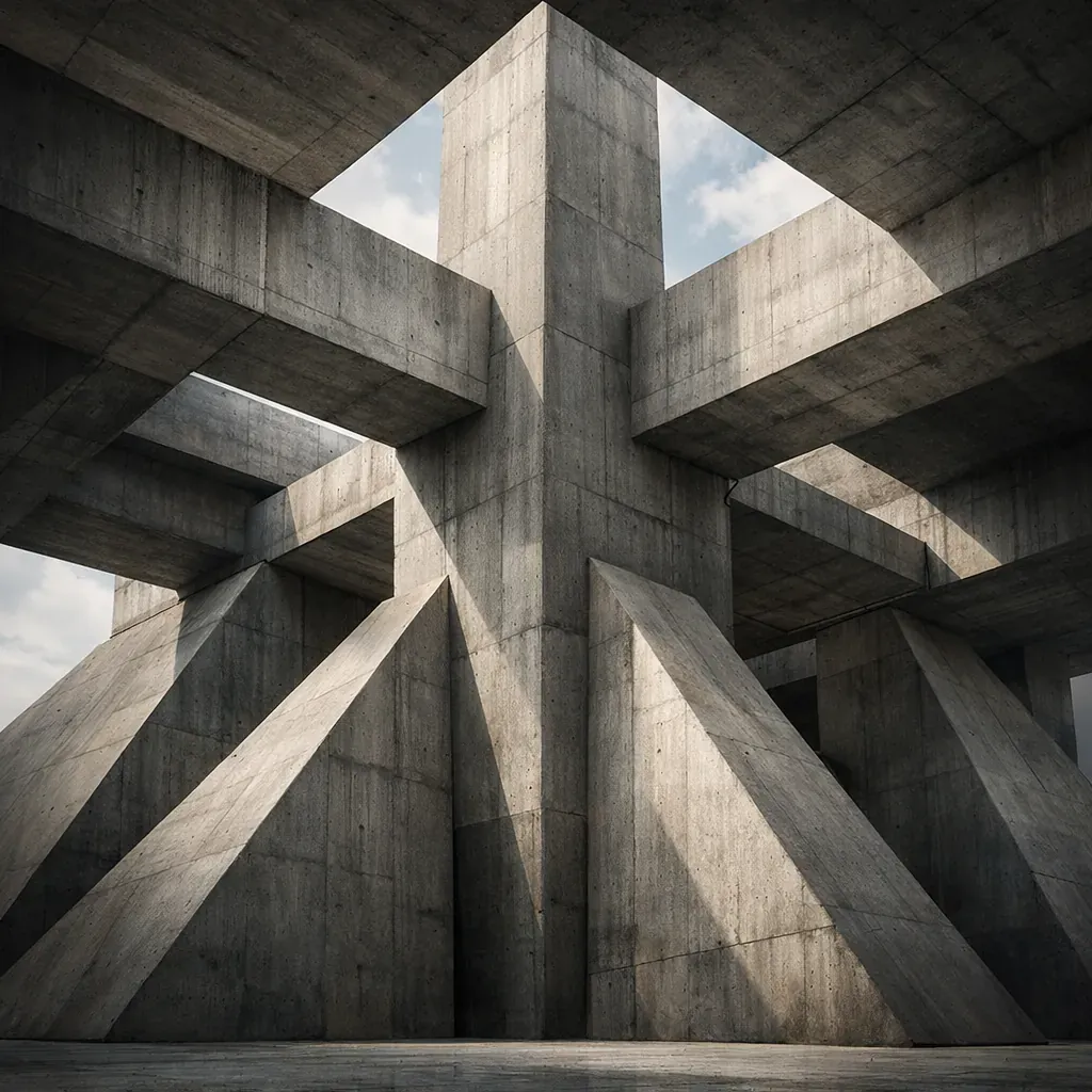 Abstract architectural structural shape representing solid foundations