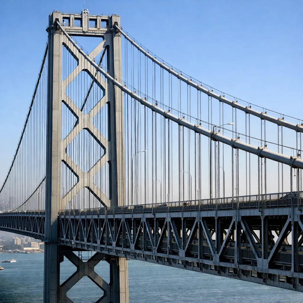 Large suspension bridge structure