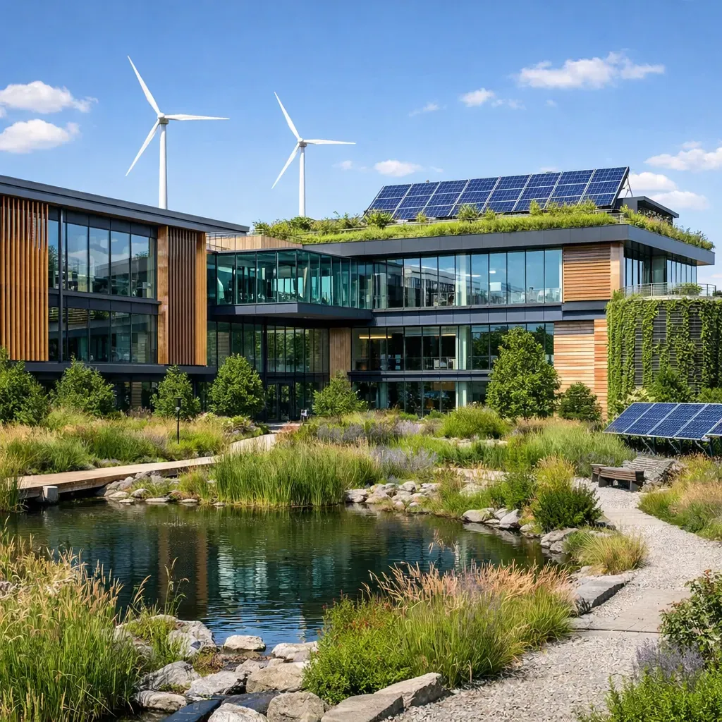Sustainable modern facility exterior