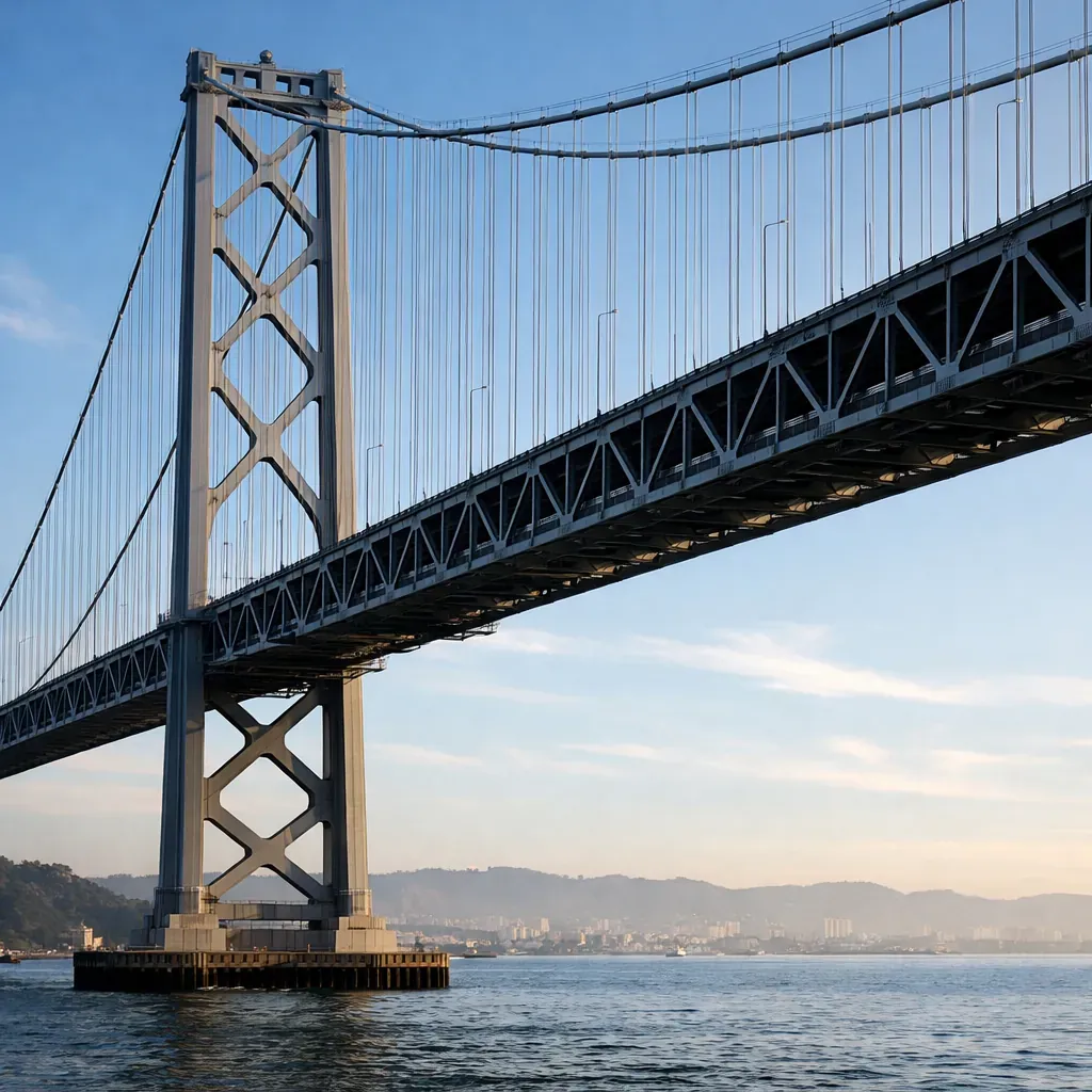 Large scale suspension bridge infrastructure