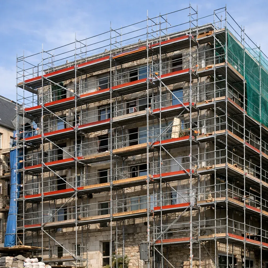 Scaffolding on building