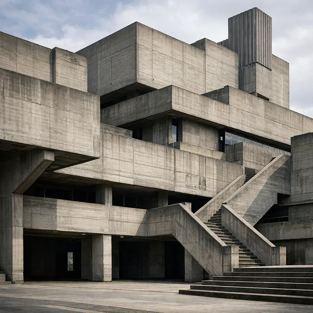 Brutalist concrete exterior