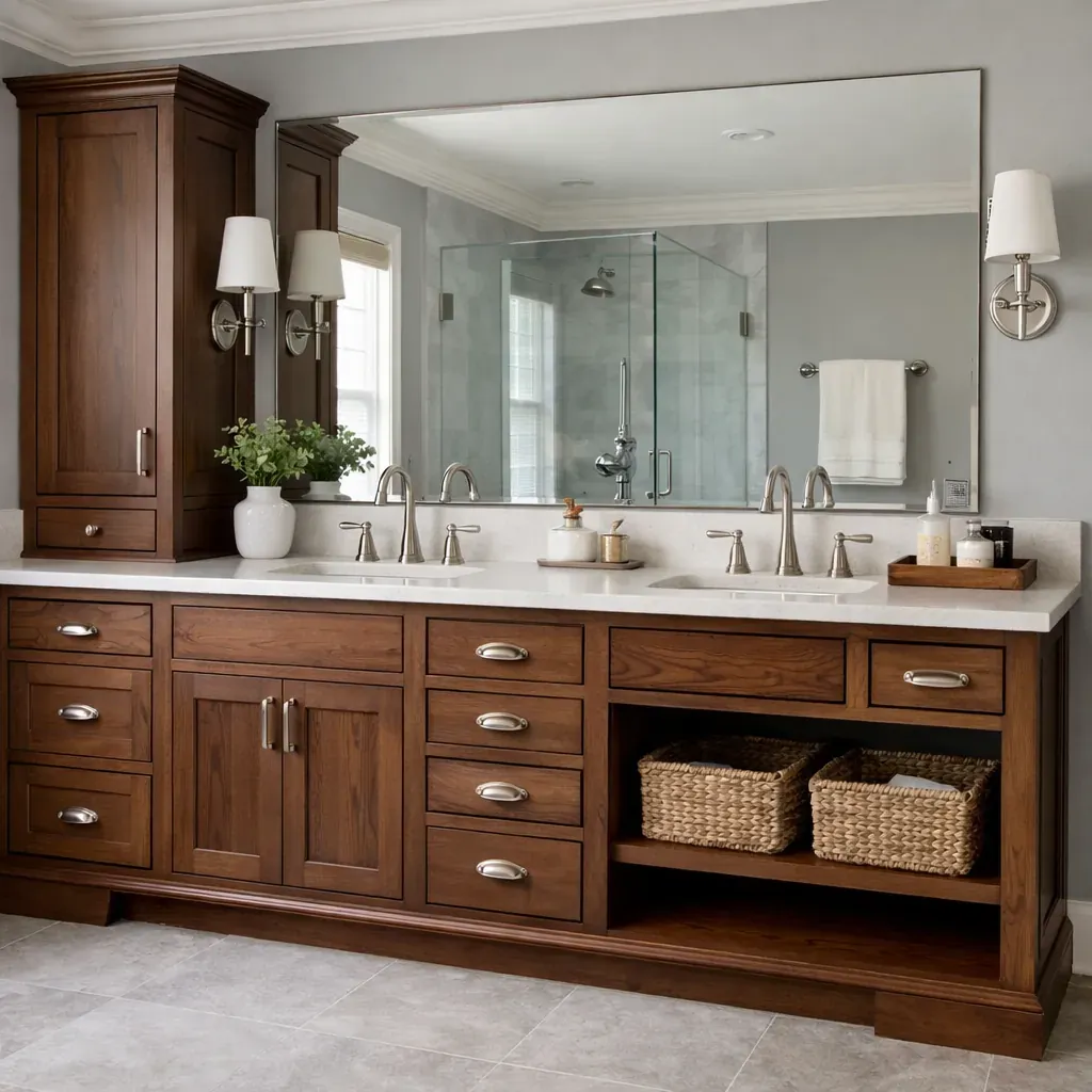 Custom bathroom vanity cabinetry