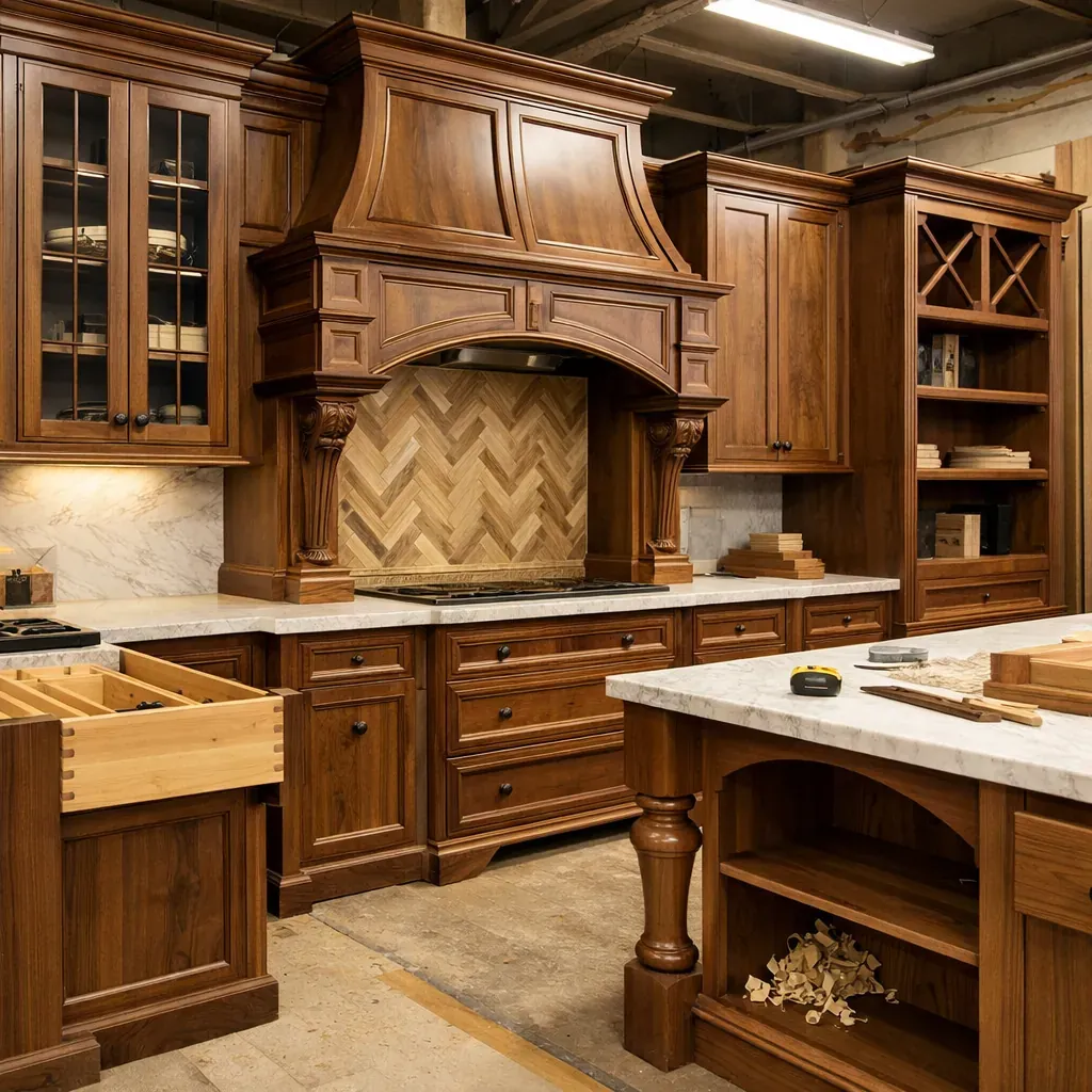 Detailed custom woodworking and cabinetry