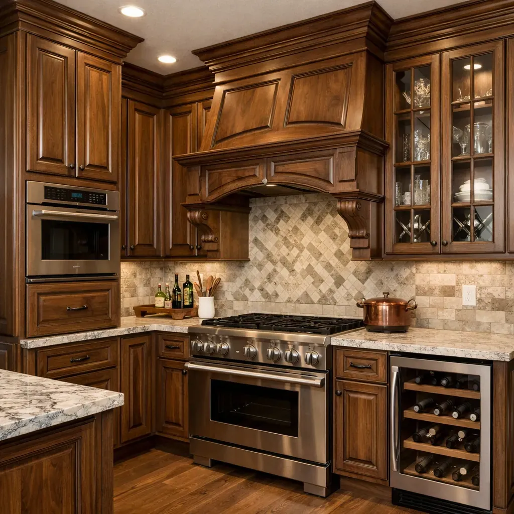 Custom wood cabinets