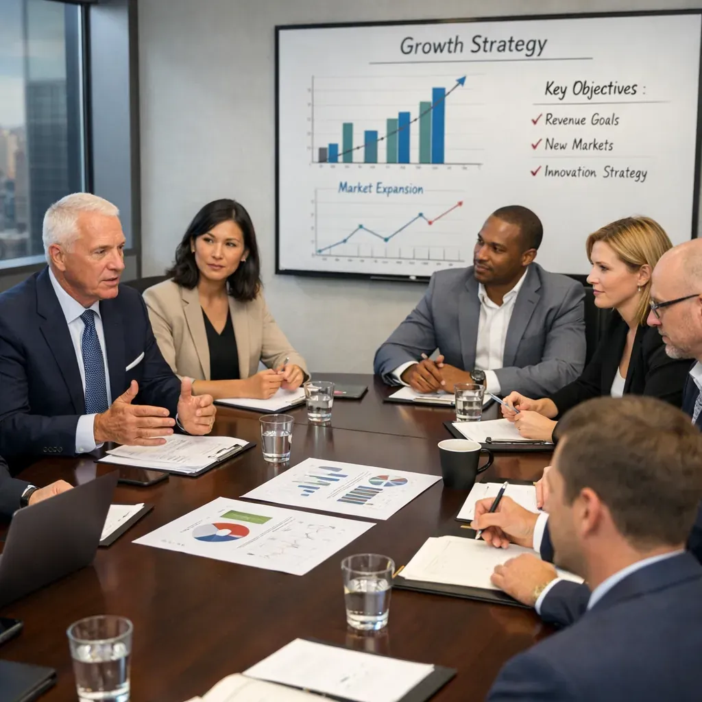 Executive team strategy meeting