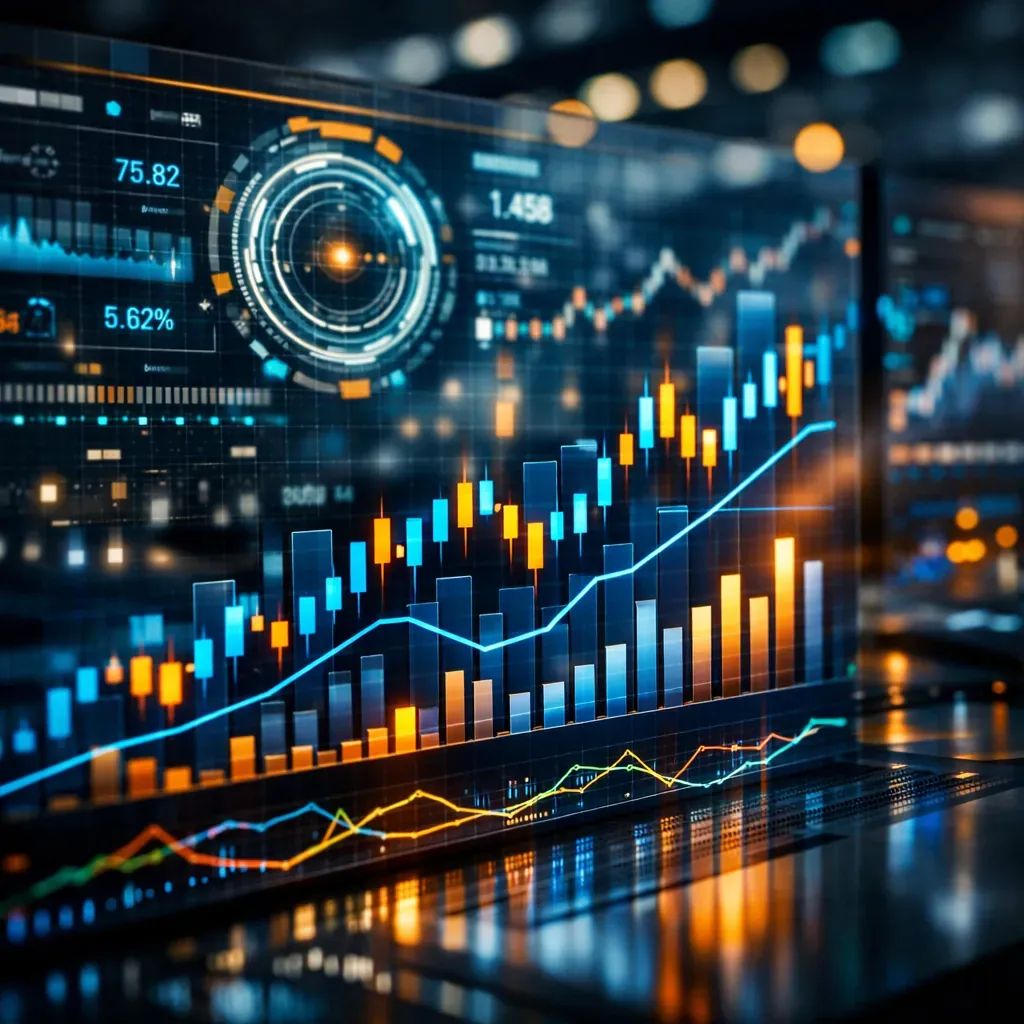 Abstract financial charts and technology