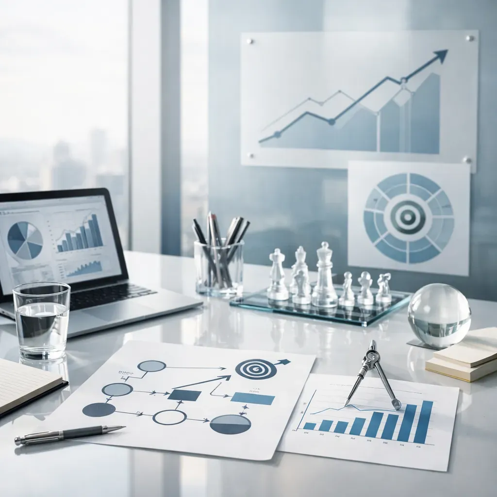 Abstract modern workspace representing clarity and strategy