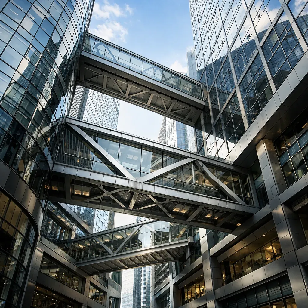 Corporate architecture representing structural integration