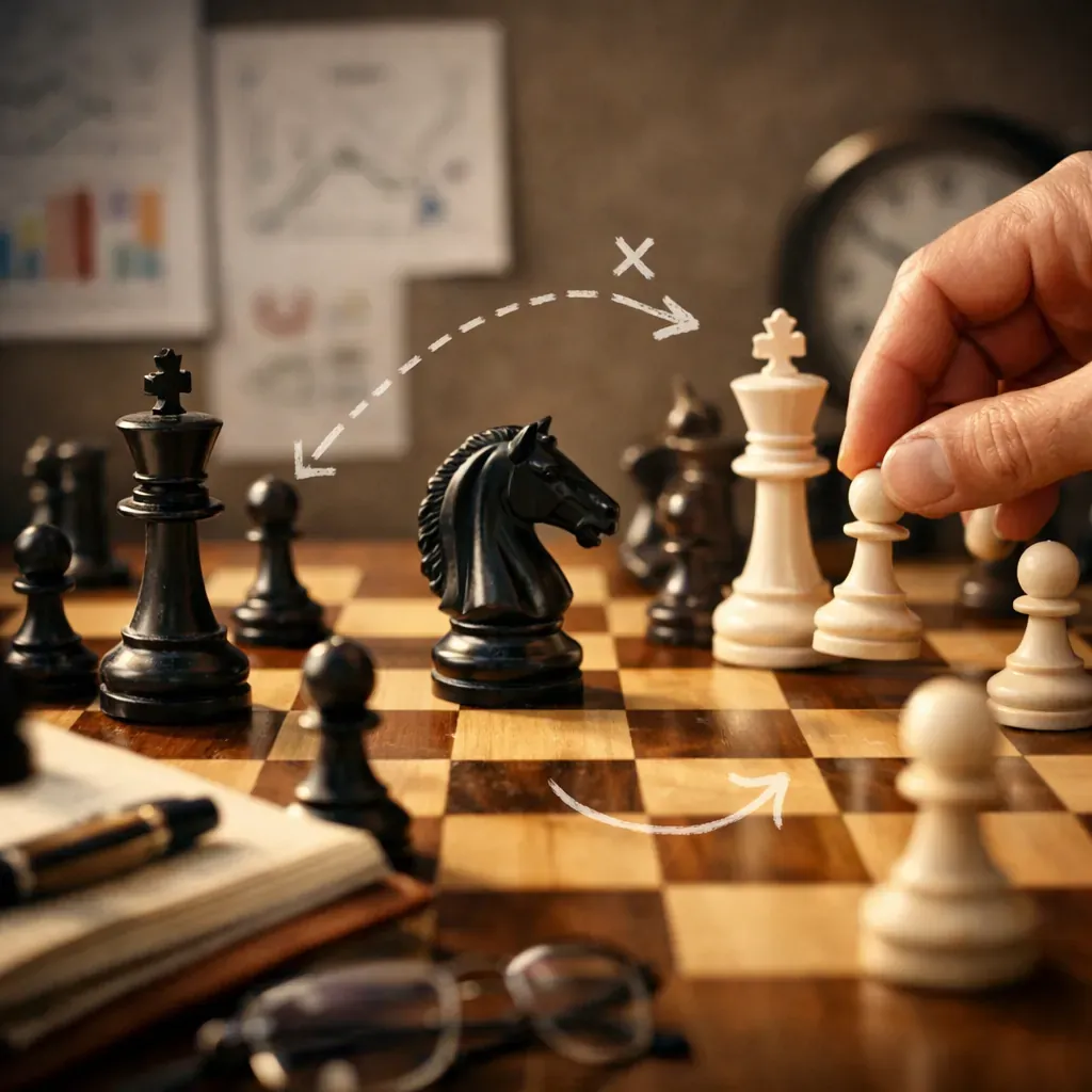 Chessboard representing strategic planning