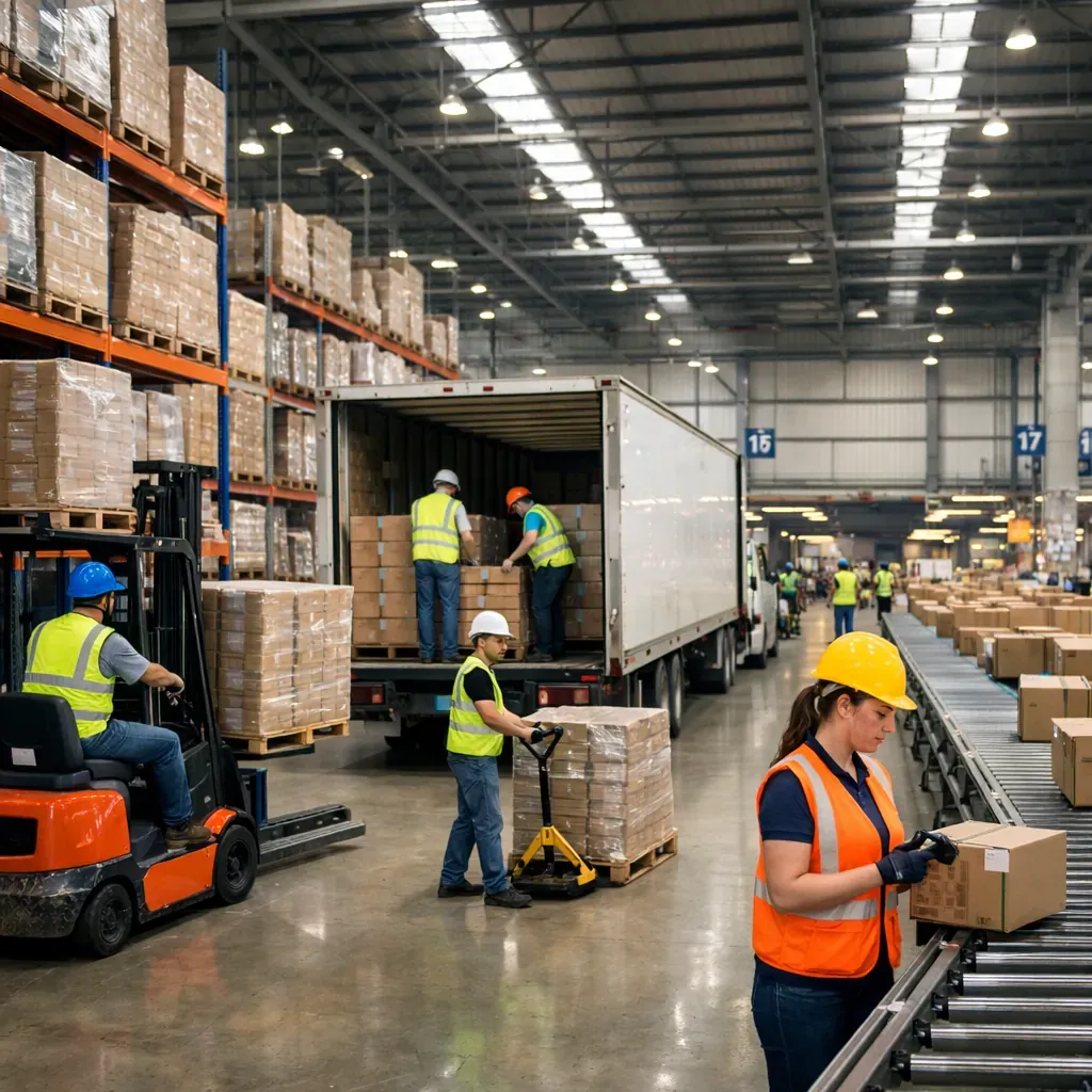 Large scale logistics warehouse operations