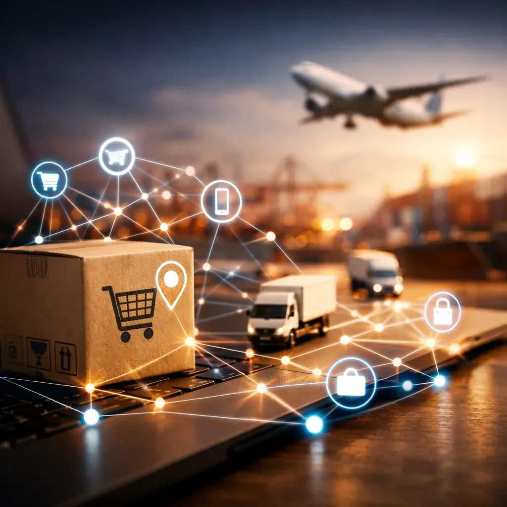 Abstract representation of e-commerce delivery networks
