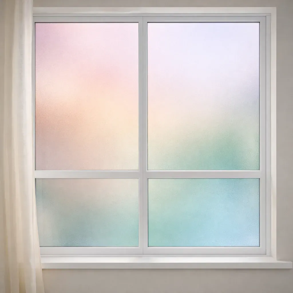 Soft colored glass residential window