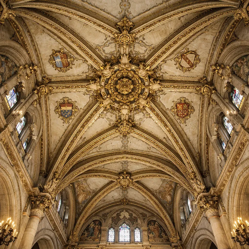 Intricate interior vaulted ceiling