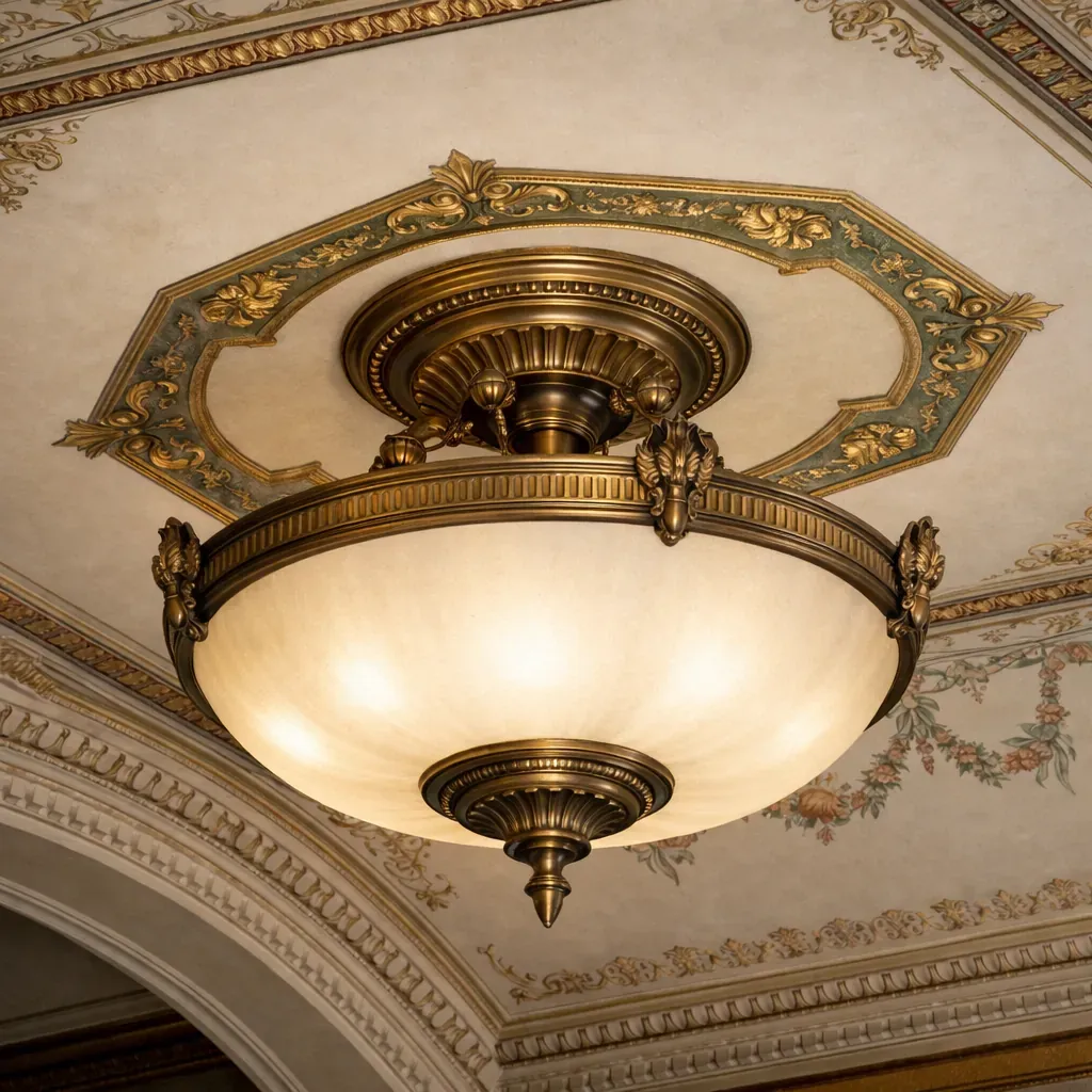Restored historical ceiling lighting