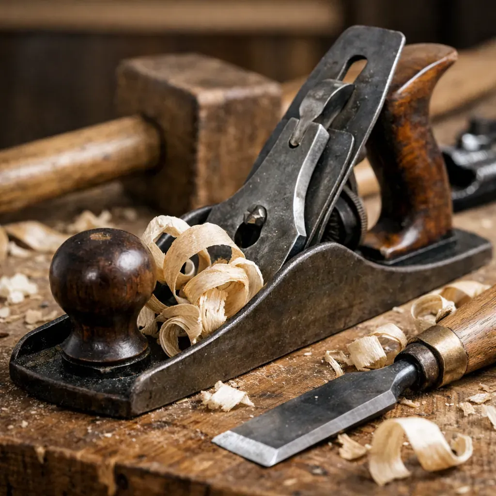 Detail of wood planing tools