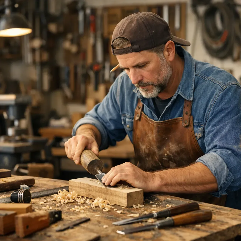 Craftsman working in workshop