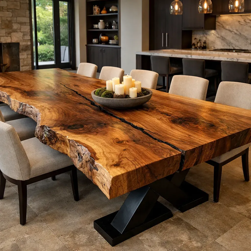 Massive live edge dining table