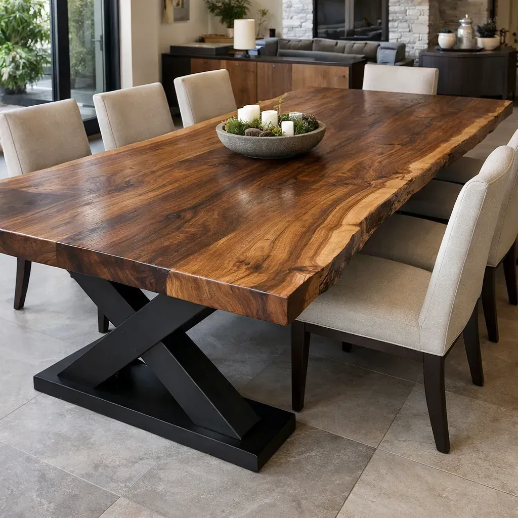 Large custom wood dining table