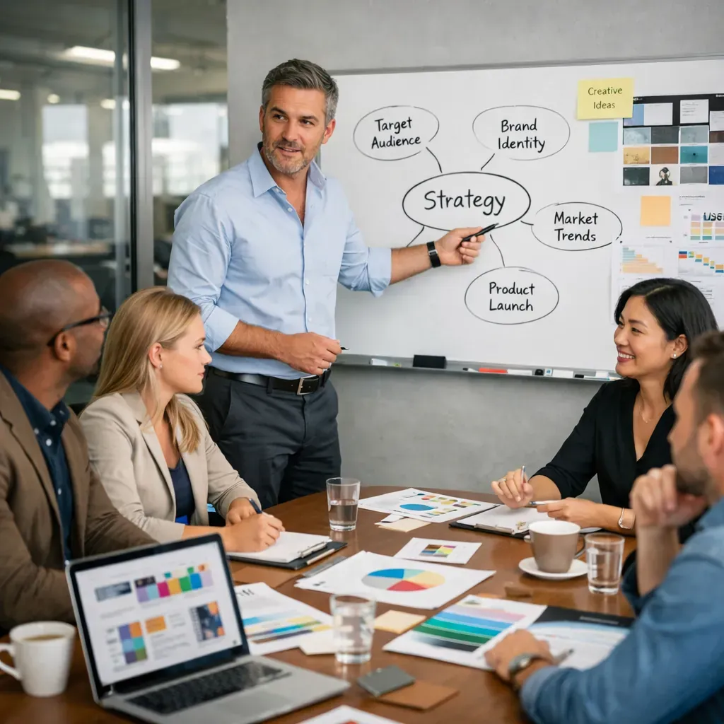 Corporate design team strategy meeting