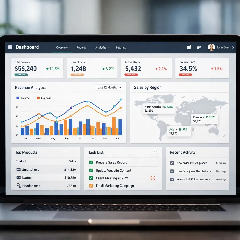 Dashboard interface design