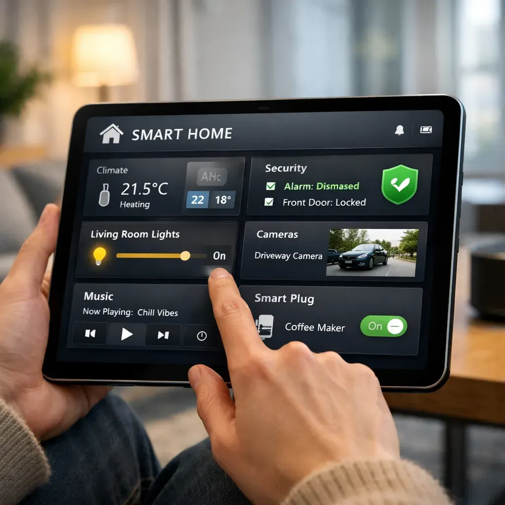 Tablet interface controlling smart home devices