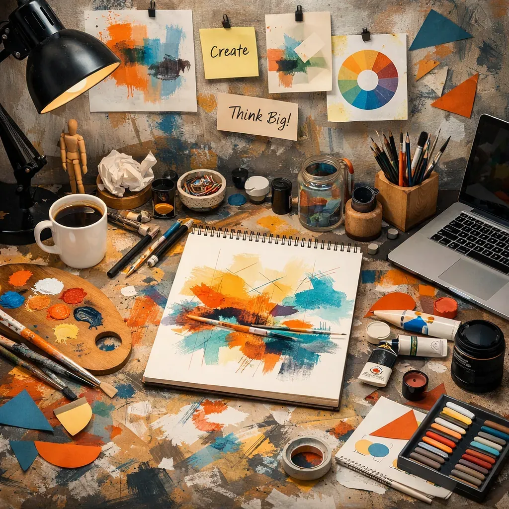 Abstract creative workspace