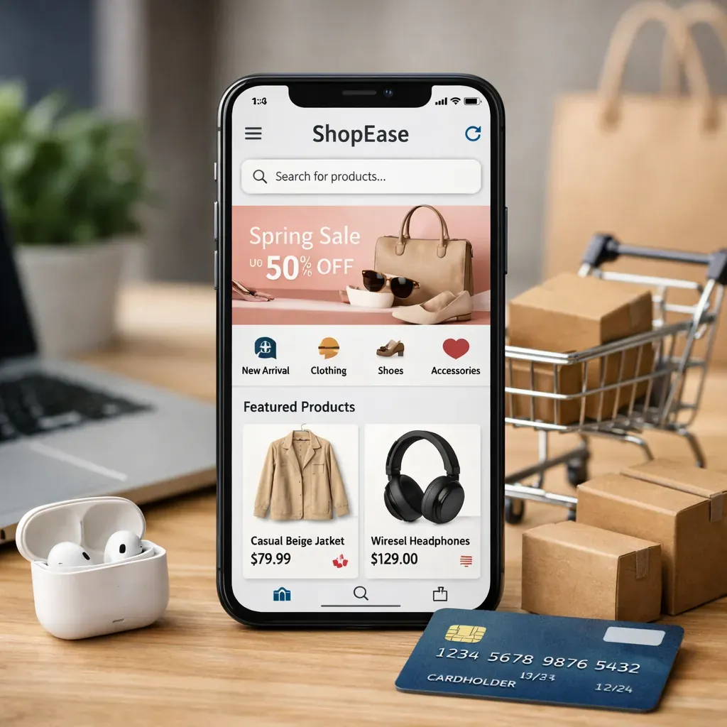 E-commerce mobile application showcase