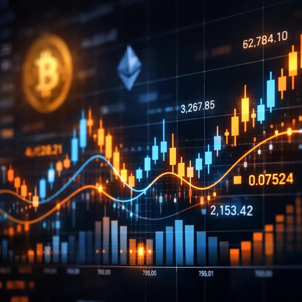 Abstract cryptocurrency chart graphic