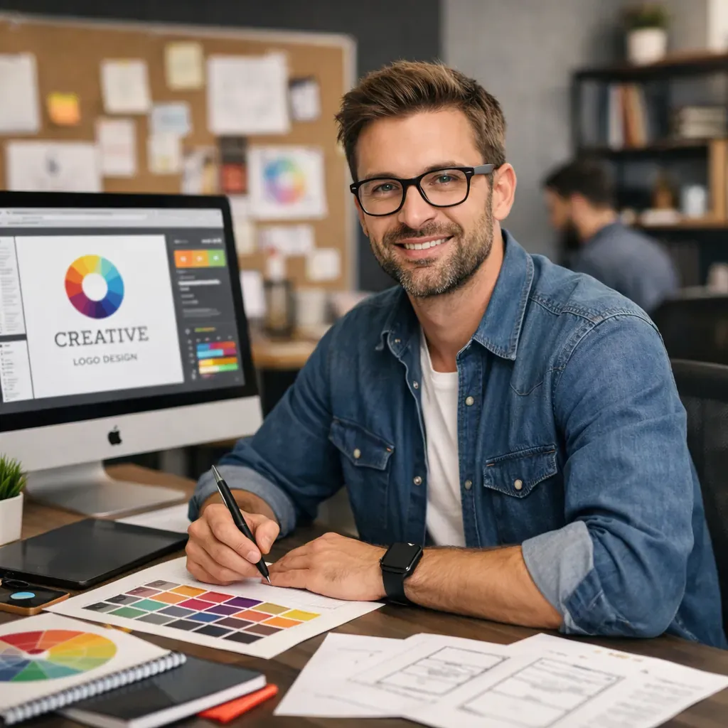 Professional designer in modern office setting