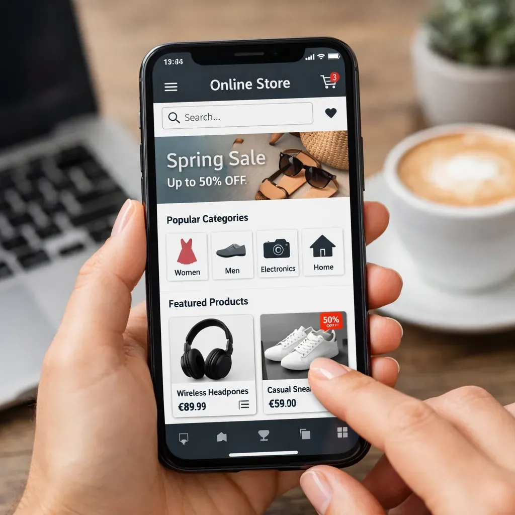 E-commerce fashion store layout