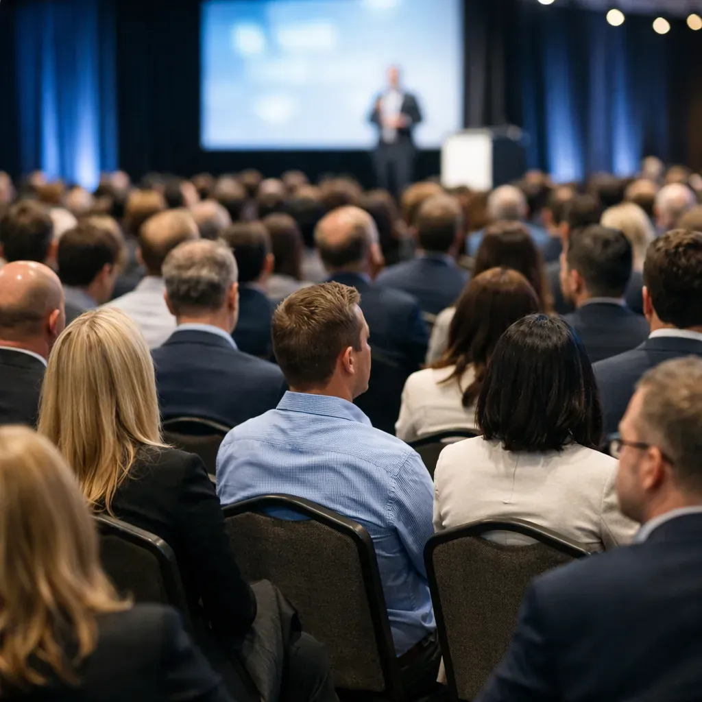 Audience at a large corporate summit