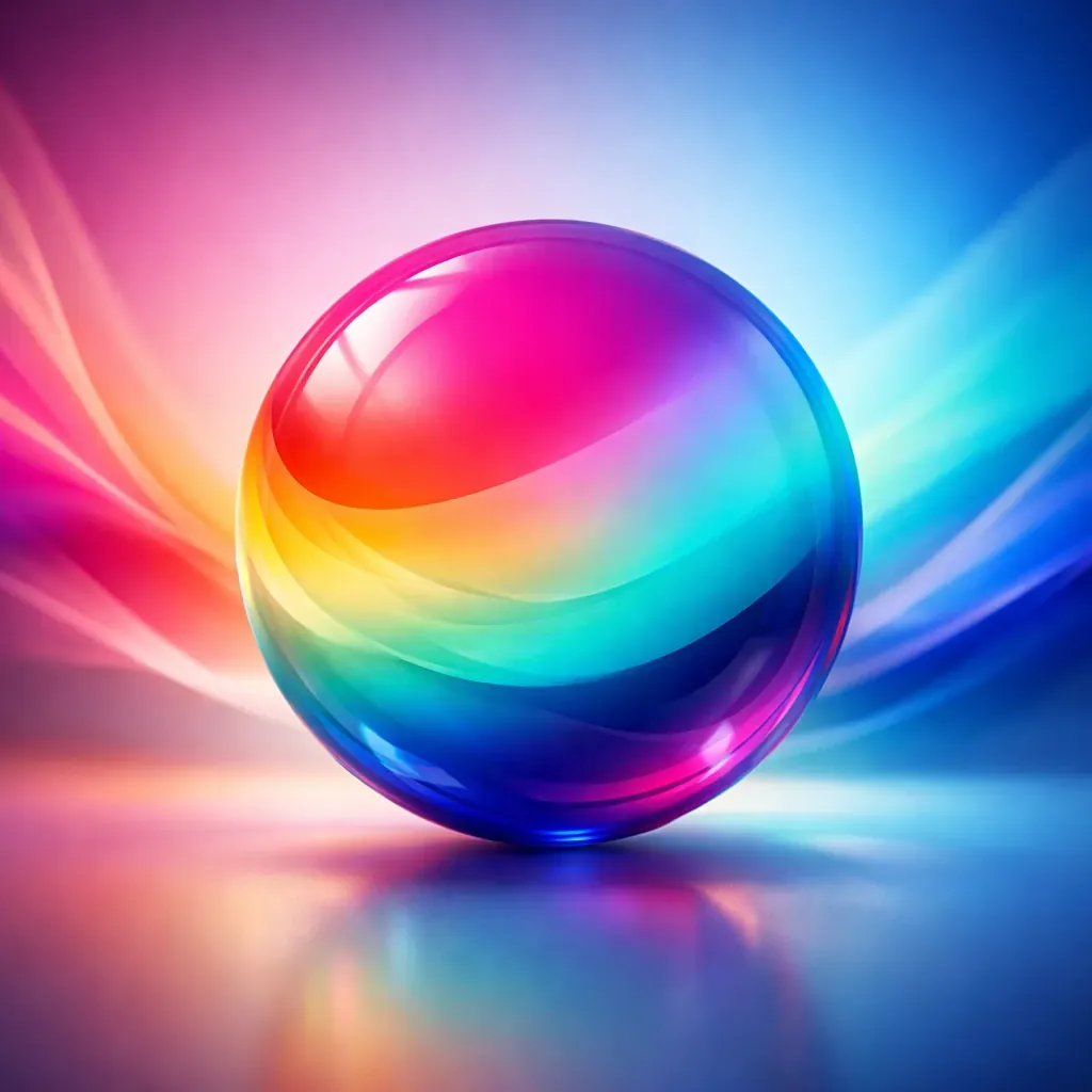Abstract gradient sphere representing fluid event design