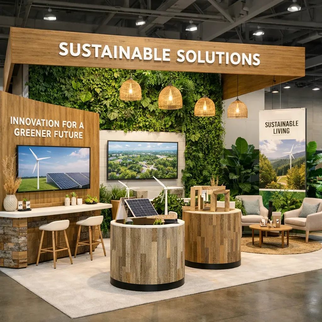 Modern eco-friendly exhibition booth setup