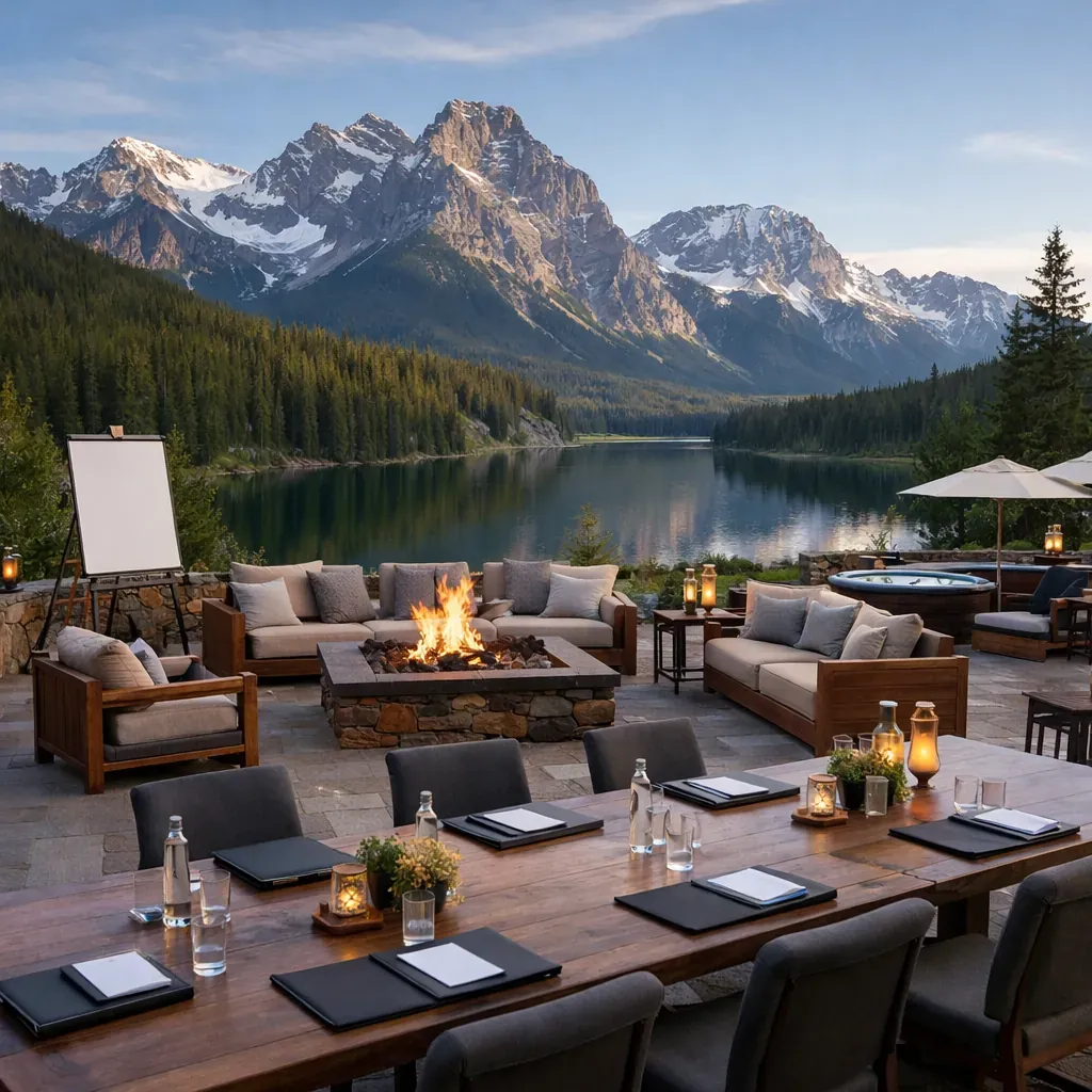 Scenic mountain view setting for an executive retreat
