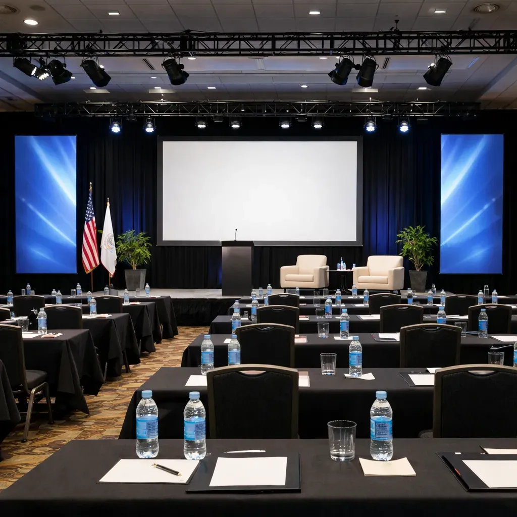 Professional corporate event setup