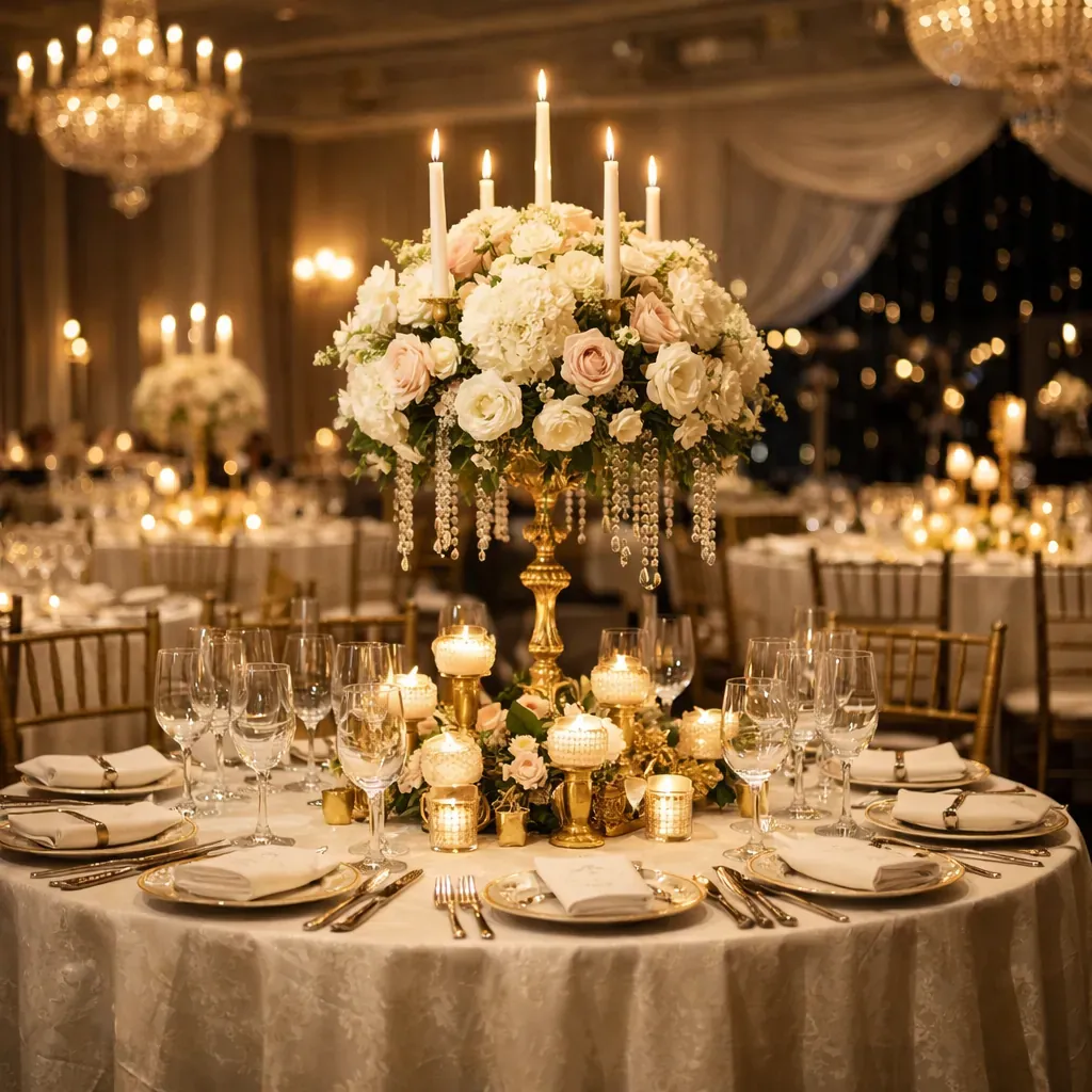 Elegant gala dinner tables